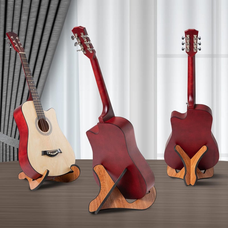 LBEC Wooden Guitar Stand, Detachable Non-Slip Wood Guitar Stand Holder Floor for Acoustic Electric Classical Bass Guitars - Image 2